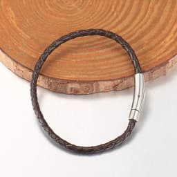4mm 6mm Stainless Steel Clasp Simple Design Bangles Red Black Brown Men's Man-made Leather Bracelets LB775