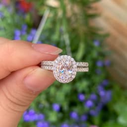 Newshe 925 Sterling Silver Wedding Rings Set for Bride 3.2Ct Halo Oval Cut AAAAA Cubic Zircon Fine Jewelry