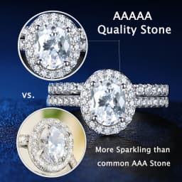 Newshe 925 Sterling Silver Wedding Rings Set for Bride 3.2Ct Halo Oval Cut AAAAA Cubic Zircon Fine Jewelry