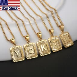 Trendy Gold Color A-Z Letters Pendant Necklace For Women Men Name Choker Stainless Steel Multi Chains 18inch Dropshipping