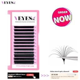 Veyes Inc Easy Fanning Eyelash Extensions Veyelash CC Curl Russian Volume Lashes Fast Bloom Austomatic Flowering Makeup Beauty