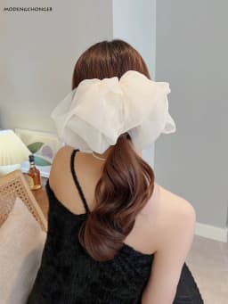 White Oversize Bow Hairpin for Women Net Yarn Bowknot Ribbon Hair Clip New Long Lady Wedding Girls Spring Clip Hair Accessories