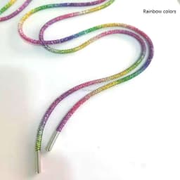 Luxury Rhinestone Shoelaces Rainbow Diamond Shoe laces Sneakers Laces Shoes Round Shoelace 100/120/140/160CM 1Pcs DIY Strings