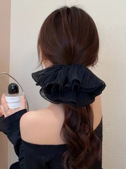 2023 Korean Retro Wrinkle Chiffon Scrunchies for Women Girls Sweet Temperament Fashion Exaggerated Hair Band Hair Accessories