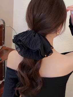 2023 Korean Retro Wrinkle Chiffon Scrunchies for Women Girls Sweet Temperament Fashion Exaggerated Hair Band Hair Accessories
