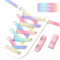 Rainbow Magnetic Lock Shoelaces Elastic Sneaker Laces Adults Kids 8MM Wide Flats Rubber No Tie Shoe laces Shoe Accessories