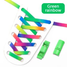 Rainbow Magnetic Lock Shoelaces Elastic Sneaker Laces Adults Kids 8MM Wide Flats Rubber No Tie Shoe laces Shoe Accessories