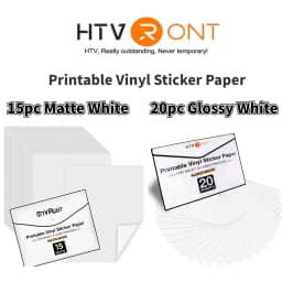 HTVRONT 15/20 Sheets 11X8.5in Matte Glossy Printable Vinyl Sticker Paper A4 Self-adhesive Copy Paper for Inkjet & Laser Printer