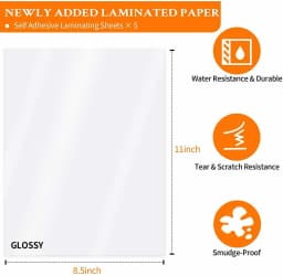 HTVRONT 15/20 Sheets 11X8.5in Matte Glossy Printable Vinyl Sticker Paper A4 Self-adhesive Copy Paper for Inkjet & Laser Printer