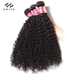 UNice Hair Virgin Human Hair Bundles Burmese Curly Hair 3 Bundles 100% Human Hair Extension Natural Color Hair Weaves 8-26Inch