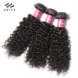 UNice Hair Virgin Human Hair Bundles Burmese Curly Hair 3 Bundles 100% Human Hair Extension Natural Color Hair Weaves 8-26Inch
