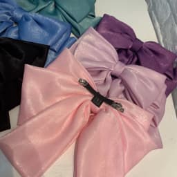 Fashion Pink Big Bow Hairpin Women's Bows Hair Accessories Long Ribbon Hair Clip for Girls Sweets Four-layer Satin Chiffon Bow