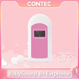 CONTEC Fetal Doppler Heart Beat Monitor Backlight LCD Pink Colour with 2Mhz 3mhz 8Mhz Probe Baby Heart Beat Monitor Probe