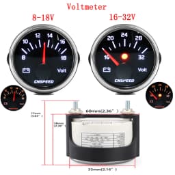 12V 24V 36V Voltmeter RMP Tachometer Fuel Gauge Bar Psi Pressure Gauge KMH MPH Speedometer °f ℃ Water Temperature Gauge