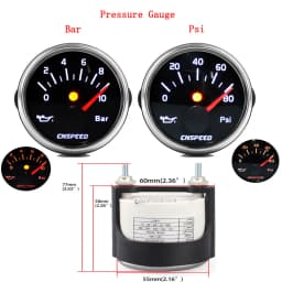 12V 24V 36V Voltmeter RMP Tachometer Fuel Gauge Bar Psi Pressure Gauge KMH MPH Speedometer °f ℃ Water Temperature Gauge