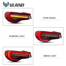 VLAND Tail Lights Assembly For Toyota 86 2012-UP Tail Lamp For Subaru BRZ/Scion FRS 2012-2019 With Moving Turn Signal Light