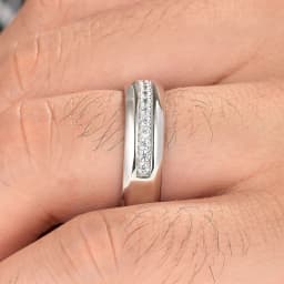 Newshe Men's 925 Sterling Silver Wedding Rings Brilliant AAAAA Grade Cubic Zircon Luxury Fine Jewelry Band