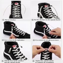 No Tie Shoelaces Semicircle Elastic Shoe Laces Kids and Adult Metal Lock Sneakers Shoelace Boot Lazy Laces Shoe Strings