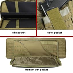 LQARMY 81 97 106 122cm Tactical Gun Bag Double Rifle Case Molle Rifle Bag Sniper Airsoft Gun Case Backpack Hunting Gun Holster