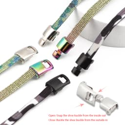 Rainbow Elastic Laces Sneakers Flats Cross buckle No Tie Shoelaces Adults Kids Fashion Glitter Rubber Shoelace Shoe Accessories