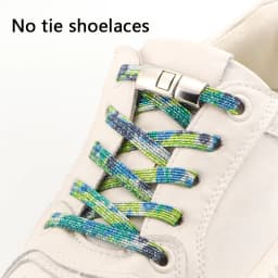 Rainbow Elastic Laces Sneakers Flats Cross buckle No Tie Shoelaces Adults Kids Fashion Glitter Rubber Shoelace Shoe Accessories