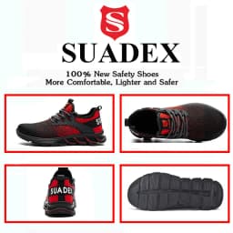 SUADEX Safety Shoes Steel Toe Boots Anti-Smashing Work Shoes Lightweight Breathable Composite Toe Men EUR Size 37-48