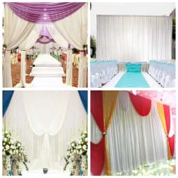 10ft X 10ft White Pleated Decoration Wedding Photography Backdrop Curtain For Celebration Stage Party Decor