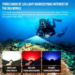 Trustfire DF35 Diving Torch Professional 2350Lumen High power 32650 Battery Led RED UV Underwater Lantern Scuba Cave Dive Canera