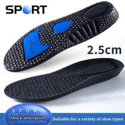 1Pair EVA Sports Shock Absorption Shoes Insole for Feet Height Increase Insoles Men Women Arch Support Orthopedic Shoe Pads