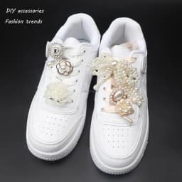 New Rhinestone Pearls Shoe Charms beauty perfume Sneaker Charms Girl Gift Shoe decoration DIY Shoelaces Buckles shoes accesories