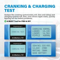 TOPDON AB101 Digital Battery Tester 12V Portable Car Battery Monitor Car Cranking Charging Circut Tester Auto Analyzer Vehicle