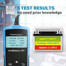 TOPDON AB101 Digital Battery Tester 12V Portable Car Battery Monitor Car Cranking Charging Circut Tester Auto Analyzer Vehicle