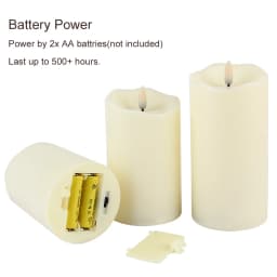 Pack of 3 Remote Control New Year Candles,Timed Flameless LED Candle Light Valentine's Day Party Home Decor Easter Candle