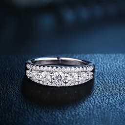 Newshe 925 Sterling Silver Eternity Ring Wedding Band for Women 1.1ct Round White AAAAA Cz Size 4-10