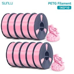 SUNLU PETG 1KG 3D Filament 1.75MM No Bubble 10 Rolls No Bubble Eco-Friendly No Knots Good Toughness Excellent Acid Alkali