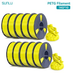 SUNLU PETG 1KG 3D Filament 1.75MM No Bubble 10 Rolls No Bubble Eco-Friendly No Knots Good Toughness Excellent Acid Alkali