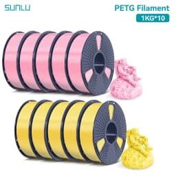 SUNLU PETG 1KG 3D Filament 1.75MM No Bubble 10 Rolls No Bubble Eco-Friendly No Knots Good Toughness Excellent Acid Alkali