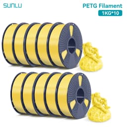 SUNLU PETG 1KG 3D Filament 1.75MM No Bubble 10 Rolls No Bubble Eco-Friendly No Knots Good Toughness Excellent Acid Alkali
