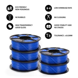 SUNLU PETG 1KG 3D Filament 1.75MM No Bubble 10 Rolls No Bubble Eco-Friendly No Knots Good Toughness Excellent Acid Alkali