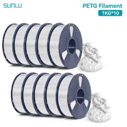 SUNLU PETG 1KG 3D Filament 1.75MM No Bubble 10 Rolls No Bubble Eco-Friendly No Knots Good Toughness Excellent Acid Alkali