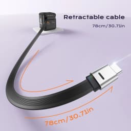 3 IN 1 GaN Charger with Retractable Cable 70W PD3.0 QC4.0 PPS 2 Type-C Travel Fast Charger for IPhone 17 16 Pro Macbook Laptop