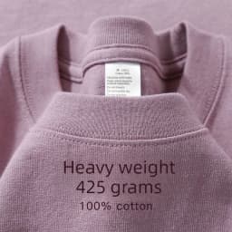 Summer Light Purple 425 grams Men T Shirt Heavy Cotton Short-sleeved T-shirt Loose Men's and Women's Casual Half-sleeves Tee