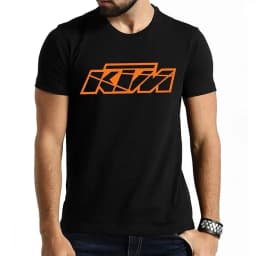 KTM Racing Men's T-shirt, Motorcycle Fan Short-Sleeve Summer Casual Breathable Pure Cotton T-shirt