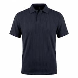 Men's knitted textured simple short-sleeve polo shirt, casual golf business top, suitable for summer daily wear