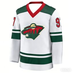 2026 Ice Hockey Jersey White Green Red Striped Forest Logo 3D Print Long Sleeve Fan Sports Shirt