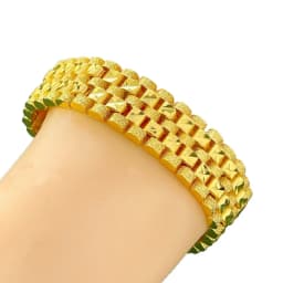 Gold Plated Wide Cuban Link Bracelet for Men, Heavy Duty Multi Row Chain Bracelet, Hip Hop Jewelry Gift