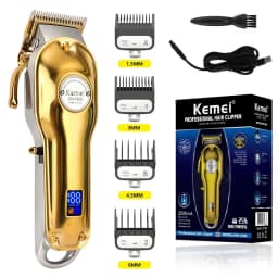 Kemei KM-1986 Gold Or Sliver Hair Trimmer For Men Trimmer Professional Clippers Electric USB Rechargeable Hair Cutting Machine