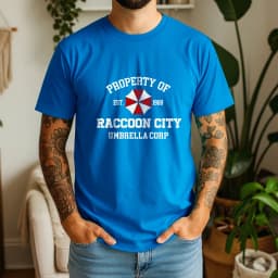 100% Pure Cotton Resident Evil Umbrella T-Shirt Dark Retro Game Style Casual Tee