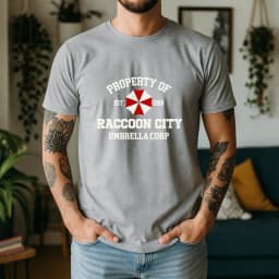 100% Pure Cotton Resident Evil Umbrella T-Shirt Dark Retro Game Style Casual Tee