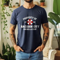100% Pure Cotton Resident Evil Umbrella T-Shirt Dark Retro Game Style Casual Tee